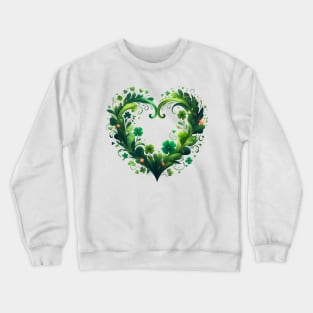 Heart Irish Shamrock St Patrick Day Crewneck Sweatshirt